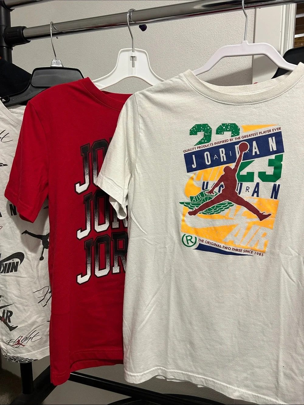 Nike🤩Jordan size 11-12 New andsome like New,black Graphic Short Sleeve Tee 6 pcs